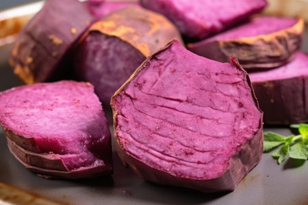 roasted fresh purple sweet potato professional advertising food photographyの素材