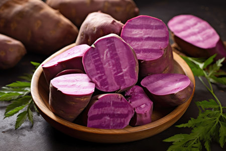 fresh purple sweet potato professional advertising food photographyの素材
