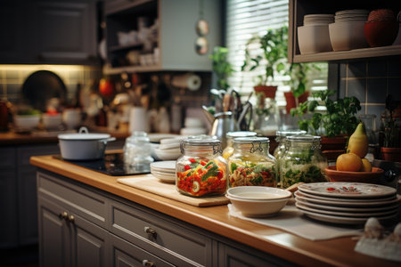 situation in the kitchen in the morning professional advertising photographyの素材