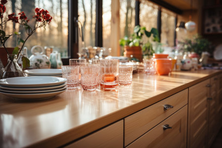 situation in the kitchen in the morning professional advertising photographyの素材