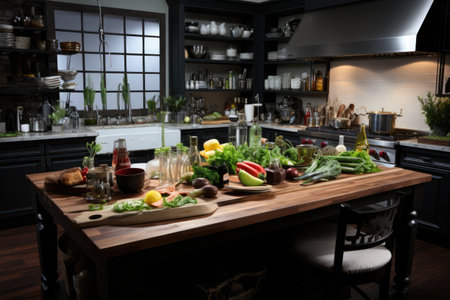 photo studio shoot in the kitchen room professional advertising food photographyの素材