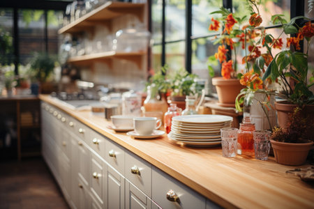 warm situation in the kitchen in the morning professional advertising photographyの素材
