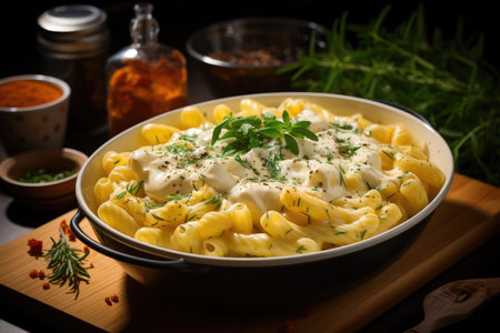close up view from above of Pasta in Brodo professional advertising food photographyの素材
