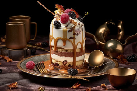 dessert fine dining ready to serve professional advertising food photographyの素材