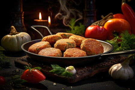 prawn rissole ready to serve professional advertising food photographyの素材