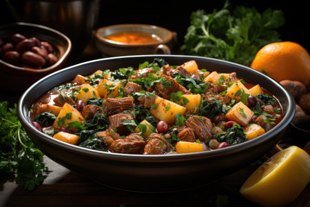 stew beef and vegetable straight ready to serve professional advertising food photographyの素材