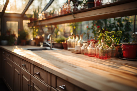 calm afternoon atmosphere in the kitchen professional advertising photographyの素材