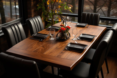 a top view photo of a table set in dining room professional advertising photographyの素材