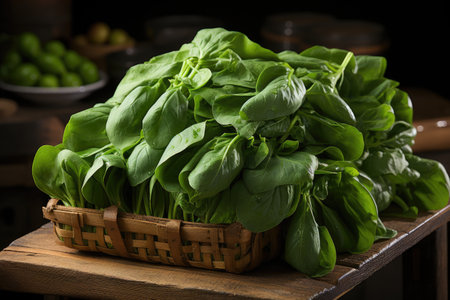 spinach leaf vegetables professional advertising food photographyの素材