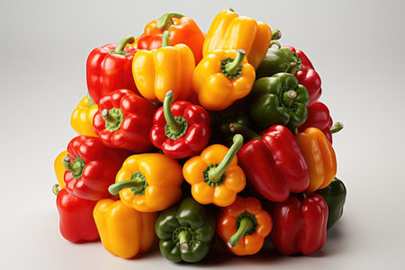 paprika bell pepper vegetables before cooking professional advertising food photographyの素材