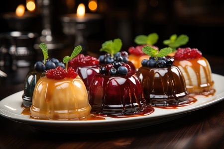 pudding jelly in the kitchen table professional advertising food photographyの素材