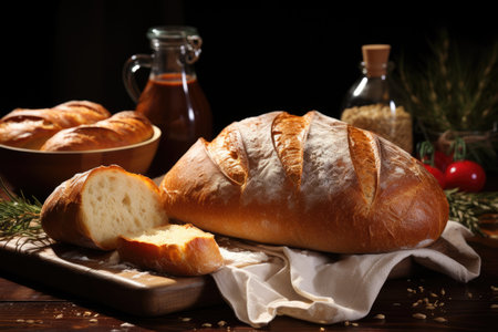 various types of bread ready to serve professional advertising food photographyの素材