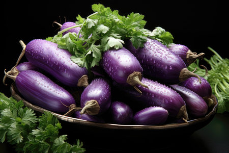 brinjal or eggplant photo in an indoor studio professional advertising food photographyの素材