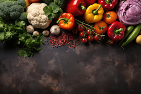 vegetable on kitchen table in indoor studio professional advertising food photographyの素材