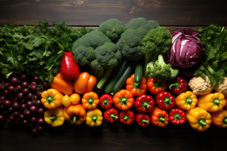 vegetable on kitchen table in indoor studio professional advertising food photographyの素材