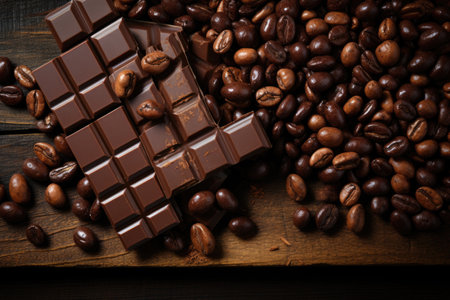 chocolate on kitchen table in indoor studio professional advertising food photographyの素材
