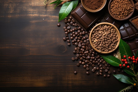 chocolate on kitchen table in indoor studio professional advertising food photographyの素材