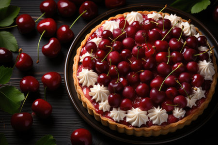 stock photo of tart on kitchen table professional advertising food photographyの素材
