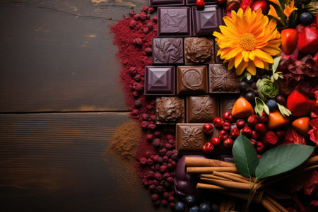 stock photo of chocolate on kitchen counter table professional advertising food photographyの素材