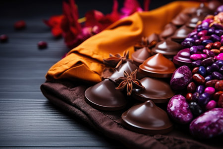 chocolate colorful in the kitchen table professional advertising food photographyの素材