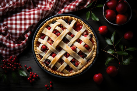 photo of pie ready to be served in indoor studio professional advertising food photographyの素材