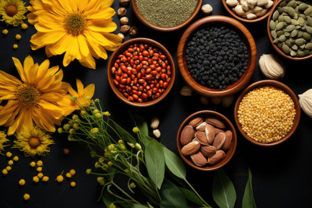 various seeds for diet eating professional advertising food photographyの素材