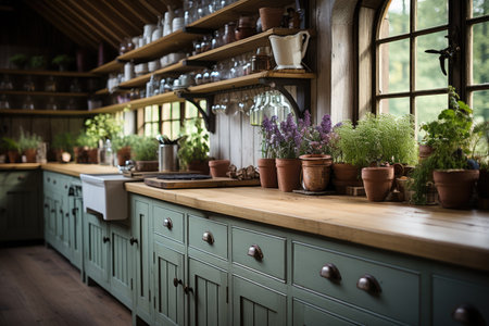 simple kitchen style with a farm theme professional advertising photographyの素材