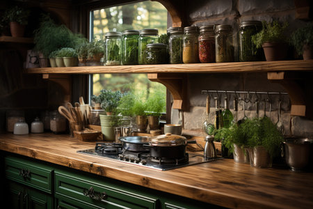 simple kitchen style with a farm theme professional advertising photographyの素材