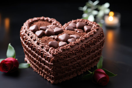 cake with a heart love shaped decoration professional advertising food photographyの素材