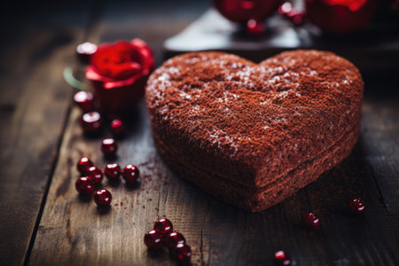 cake with a heart love shaped decoration professional advertising food photographyの素材