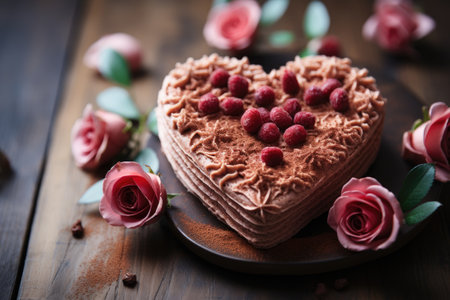 photo of heart shaped cake professional advertising food photographyの素材
