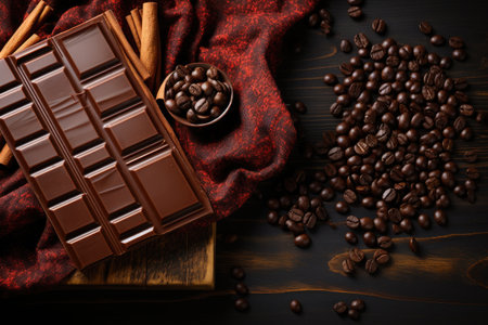 chocolate isolated kitchen table background professional advertising food photographyの素材