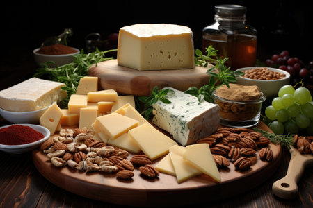 cheese isolated kitchen table background professional advertising food photographyの素材