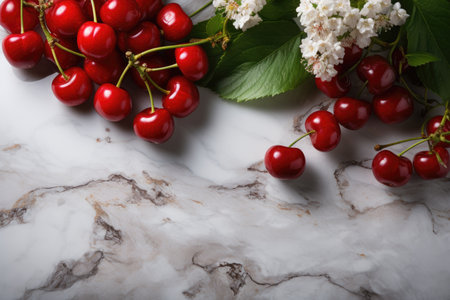 stock photo of cherry isolated table kitchen professional advertising food photographyの素材