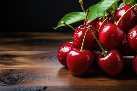 stock photo of cherry isolated table kitchen professional advertising food photographyの素材