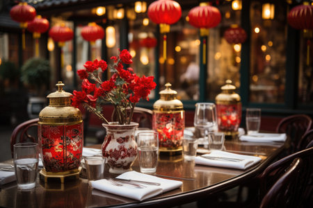 lively busy chinese restaurant professional advertising food photographyの素材