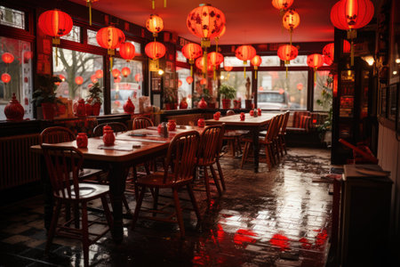 lively busy chinese restaurant professional advertising food photographyの素材