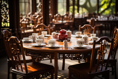 lively busy chinese restaurant professional advertising food photographyの素材