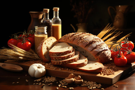 Image of foods rich in carbohydrates professional advertising food photographyの素材