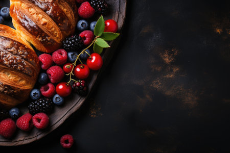 pastries isolated kitchen table background professional advertising food photographyの素材