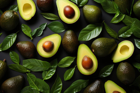 avocado isolated kitchen table background professional advertising food photographyの素材