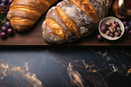 pastries isolated kitchen table background professional advertising food photographyの素材