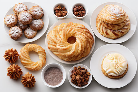 pastry isolated white background professional advertising food photographyの素材