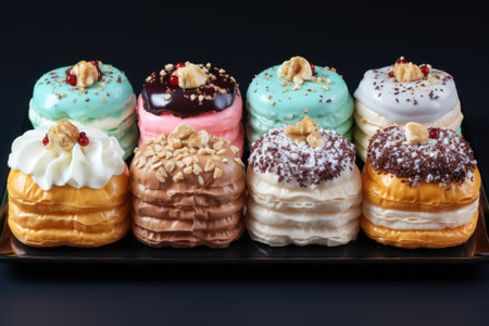 pastry isolated white background professional advertising food photographyの素材
