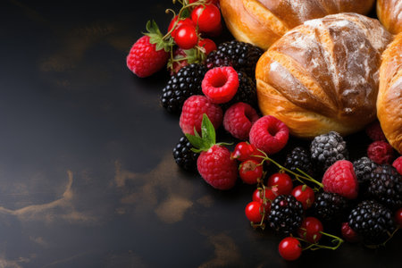 pastries isolated kitchen table background professional advertising food photographyの素材