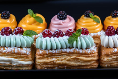 pastry isolated white background professional advertising food photographyの素材