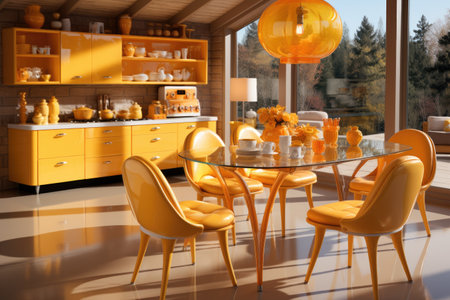 kitchen young style Yellow color modern professional advertising photographyの素材