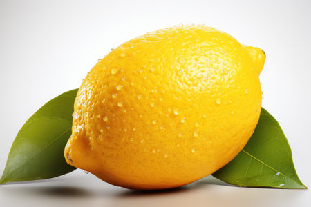 single lemon isolated white background professional advertising food photographyの素材