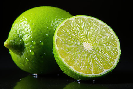 single lime isolated white background professional advertising food photographyの素材