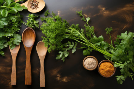 kitchen table background flat lay professional advertising photographyの素材
